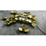 y14399 鐵材藝術 - 鐵雕壁飾系列 - 銀色蘭花枝壁飾-銀箔(內含3多分開的花朵)另有不同顏色